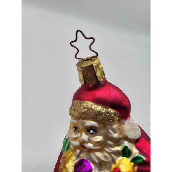 Vintage 1998 Inge Glas Bountiful Santa Blown Glass Ornament Holiday Christmas - Picture 5 of 11